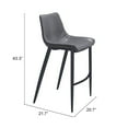 thumbnail image 5 of Magnus Barstool Dark Gray & Black Barstool, Modern Style, Plush and durable faux leather fabric, Plywood, Indoor Bar, 5 of 10