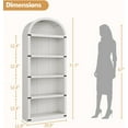 thumbnail image 4 of Bookcase 5 Shelf Arched Bookshelf 71.65in Tall Bookcase Farmhouse Display Storage Rack Wooden Bookshelves for Home Office, Living Room, 4 of 6
