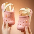 thumbnail image 4 of KPOPLK Slides Sandals for Kids,Girls Shower Shoes,Boys Cloud Slides Non slip Quick Dry Bedroom Shoes Indoor Outdoor Open Toe Spa Bath Pool Gym House Casual House Slippers Size 8,Pink, 4 of 5