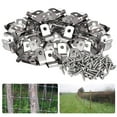 thumbnail image 1 of 100 clips de montaje para cercas con tornillos | Abrazaderas metálicas tipo R para cercas de alambre soldado de calibre 12-16 | Aluminio resistente a la oxidación para postes de cerca de vini, 1 of 5