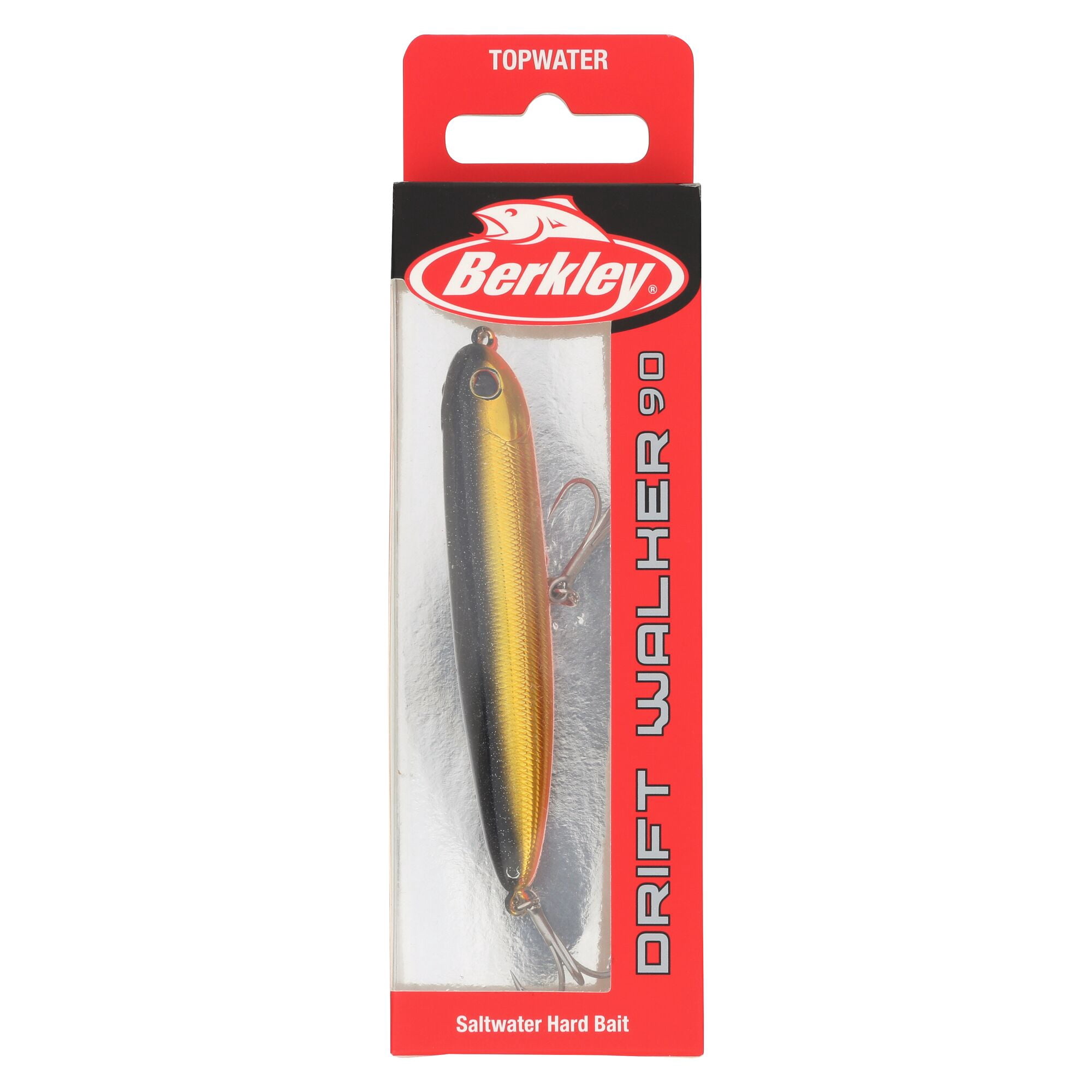 Berkley Drift Walker Saltwater, 3.5 in, Topwater Baits, Black Gold (1 Count)
