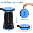 thumbnail image 3 of VOLIXOD Taburete telescópico plegable portátil, taburete retráctil para adultos, asientos plegables mejorados con capacidad de carga de 550 libras, taburetes de camping para adultos, 3 of 5