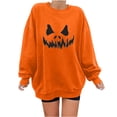 thumbnail image 1 of Lilgiuy Sales Online Sudadera extragrande con estampado de calabaza de Halloween para mujer, sudadera con cara divertida, blusa vintage de manga larga, 1 of 5