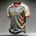 thumbnail image 2 of 2026 Soccer Jerseys Shirts for Men Country Team Short Sleeve V Neck Fan International Football Shirt Retro Streetwear Top, Gray S, 2 of 4
