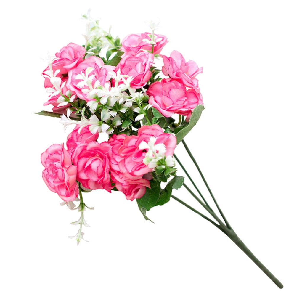 Worallymy Artificial Mini Rose Flower Simulation Cloth Blossom Branch