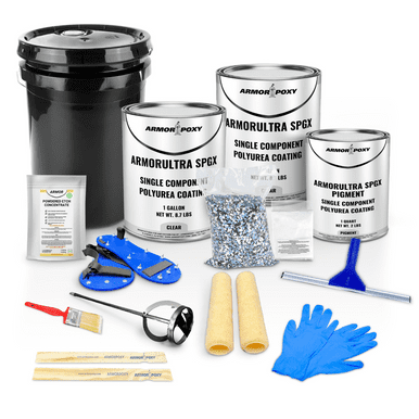 Armorpoxy INC SPGX Polyurea - Medium Flake Broadcast Kit - 2-Layers - 300 & 600 Sq Ft