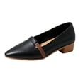 thumbnail image 3 of YOUYEDIAN Loafers for Women Fall Pointed Toe Fashion Block Heel Versatile Slip On Flats Casual Comfortable Outdoor Dress Shoes, 3 of 5