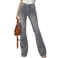 thumbnail image 4 of Ediodpoh Casual Solid Flared Pants for Women Stretchy Denim Trousers High Waist Bootcut Wear Comfortable Everyday Elastic Jeans GY1 XL, 4 of 5