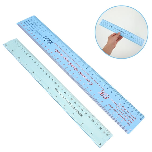 SEWCHICS 2Pcs Pottery Tools for Clay Plastic Soft Ruler Sky-blue Measuring for Ceramic Enthusiasts
