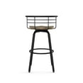 thumbnail image 3 of Amisco Brisk 26 In. Swivel Counter Stool - Beige Distressed Wood / Black Metal, 3 of 10