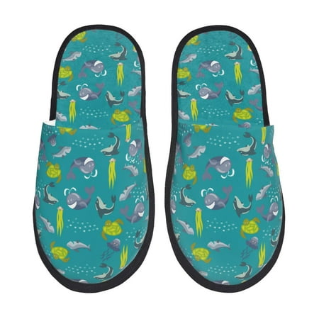 

Pofeuu Cute Shark Turtle Print EVA Fuzzy House super light Slippers Slippers Scuff Outdoor Indoor Warm Cozy Plush Bedroom Shoes Soft Flat Comfy Anti-Slip-Large