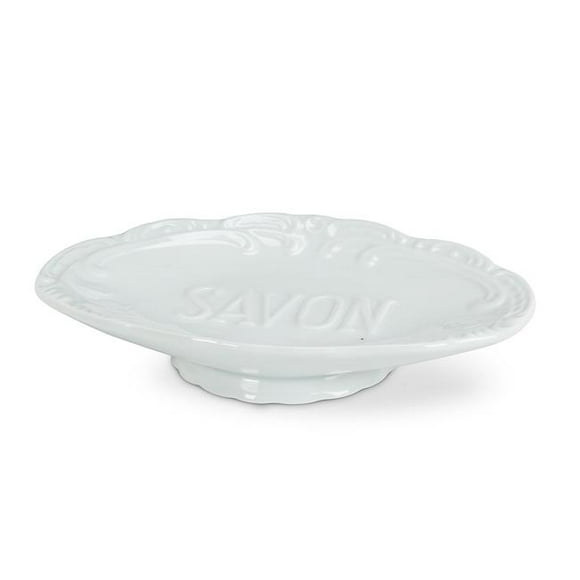 6 in. Oval Savon Soap Dish, White