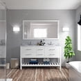 thumbnail image 2 of Caroline Estate 60" Double Bath Vanity in White with White Marble Top and Square Sinks with Matching Mirror, 2 of 2