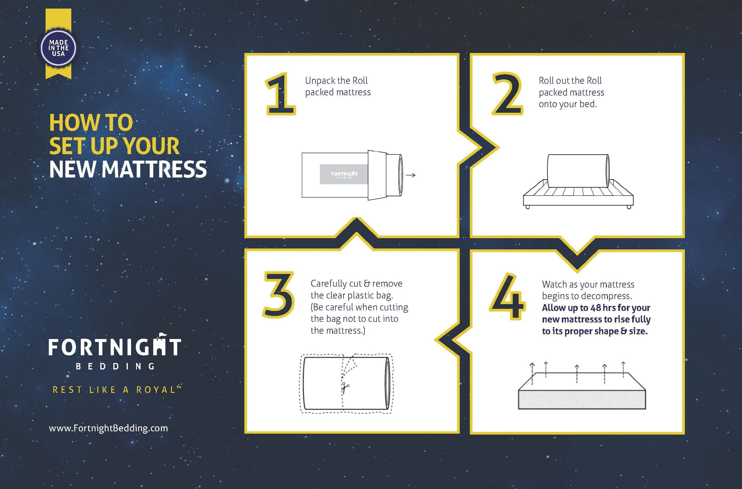 Fortnight Bedding 10” Full Size, Gel Memory Foam Mattress, Bamboo Cover, CertiPUR-US, USA Made