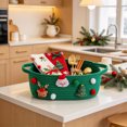 thumbnail image 5 of Twfbrm Christmas Storage Baskets, Small Santa Claus Reindeer Xmas Tree Ornaments Gift Basket with Handles and Pom-Poms, Cute Soft Woven Basket Christmas Decoration for Holiday Party Home Decor(Green), 5 of 5