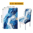thumbnail image 7 of TSOVTHRID Blue Golden Marble Print Dining Table and Seat Covers Water Resistant Dining Seat Covers High Stretch Fitted Tablecloth with Dining Chairs Fits for Room Hotel Party Decor, Set of 5, 7 of 7