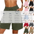 thumbnail image 3 of biudgviw Women's Sweat Shorts with Multi Pockets Drawstring Elastic Waist Cargo Shorts Comfy Textured Baggy Shorts for Gym Workout, 3 of 7