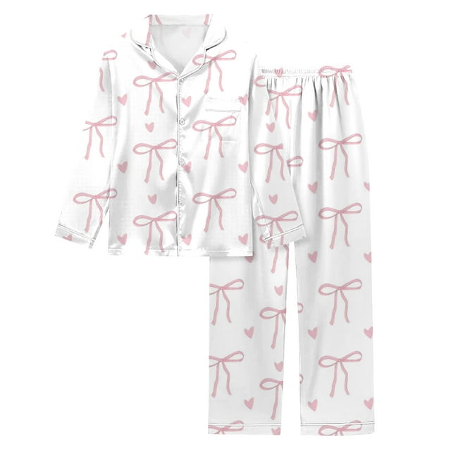 WEAIXIMIUNG Ensemble de Pyjama à Manches Longues pour Femmes pour la Saint-Valentin