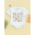 thumbnail image 2 of Suealasg Newborn Baby Boys Girls Romper Short Sleeve Crew Neck Letters Print Bodysuit Infant Summer One Piece Jumpsuit for Girls Boys, 2 of 9