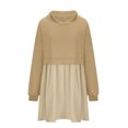 thumbnail image 6 of Idoravan Women's Dresses Womens Plus Size Fashion Women's Casual Over Sized Sweatshirt Long Sleeve Hooded Sweatshirt Dress Round-Neck Ladies Mini Dresses Beige XXL, 6 of 7