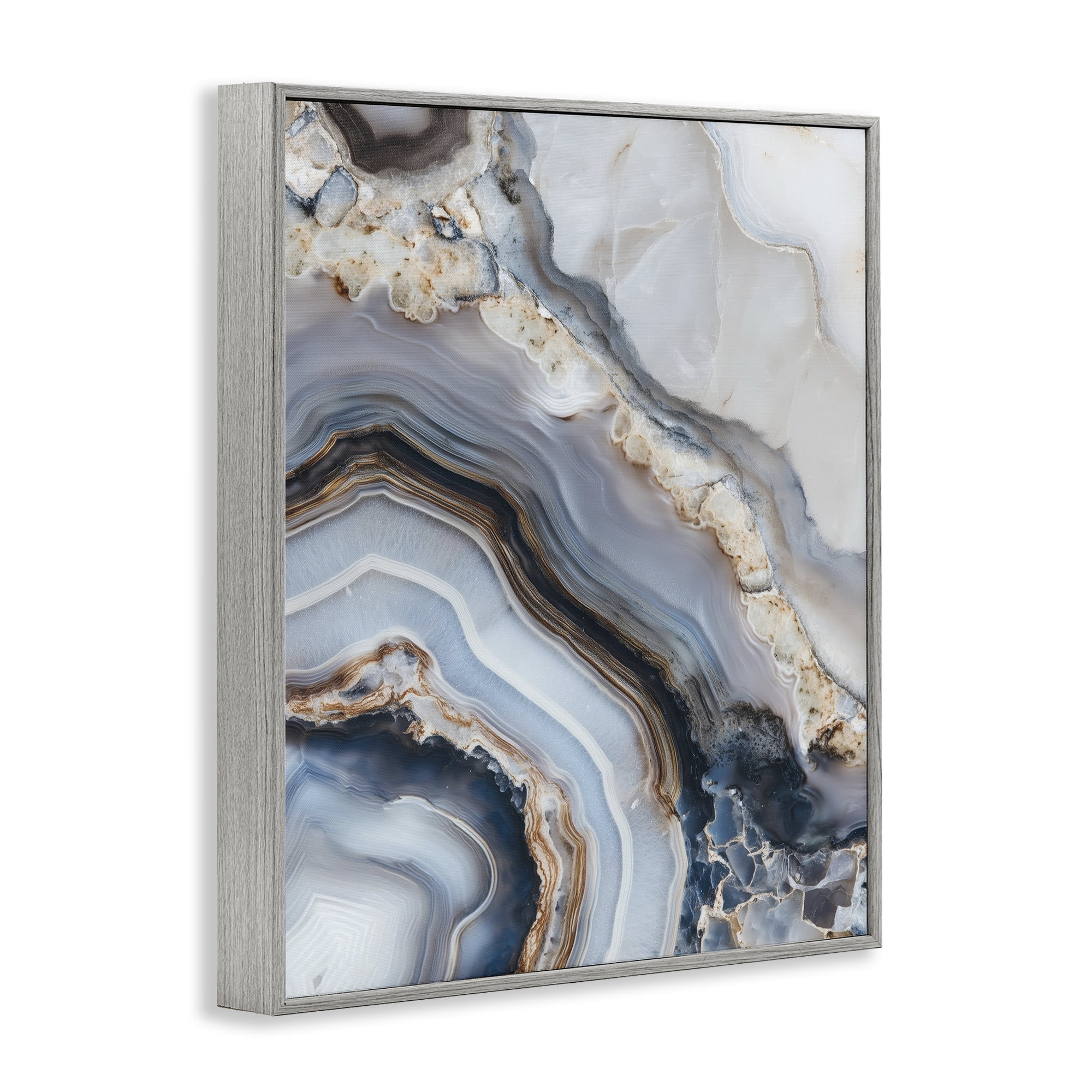 Stupell Industries Geode Gemstone Layers Gray Framed Giclee Art, design by Svetlana Aleynikova