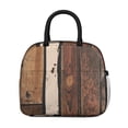 thumbnail image 5 of Insulated Lunch Bag for Women, Floral Print Oxford Fabric Lunch Box, Leakproof Thermal Cooler Tote for Work, School & Picnic, Vintage Wood Print, 5 of 5