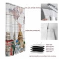 thumbnail image 6 of World Map Blackout Curtains for Bedroom/Living Room, Pinch Pleated Black Out Curtains, Country Famous Building Tourism Bridge Wooden Room Darkening Window Drapes with Hooks 2 Panels, 39"x70", 6 of 8