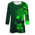 thumbnail image 5 of FDGIU ‌‌‌‌Women's St. Patrick's Day T-Shirt - Short Sleeve Crew Neck Shamrock Graphic Tee, 5 of 5