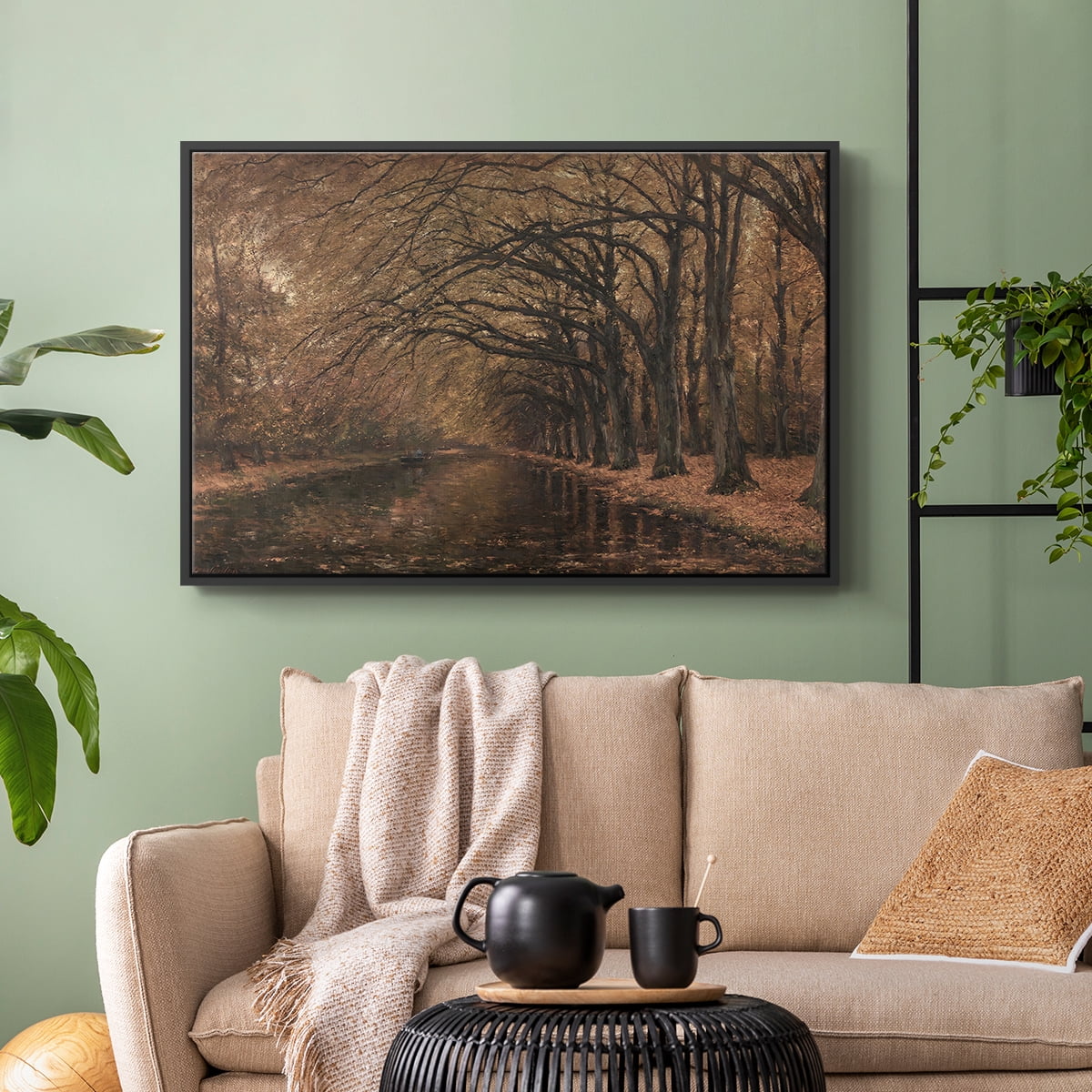 Vintage Landscape-CCCXXXII By Wexford Home Framed in Black Wood Gallery Wrapped Canvas 25 in. x 37 in.