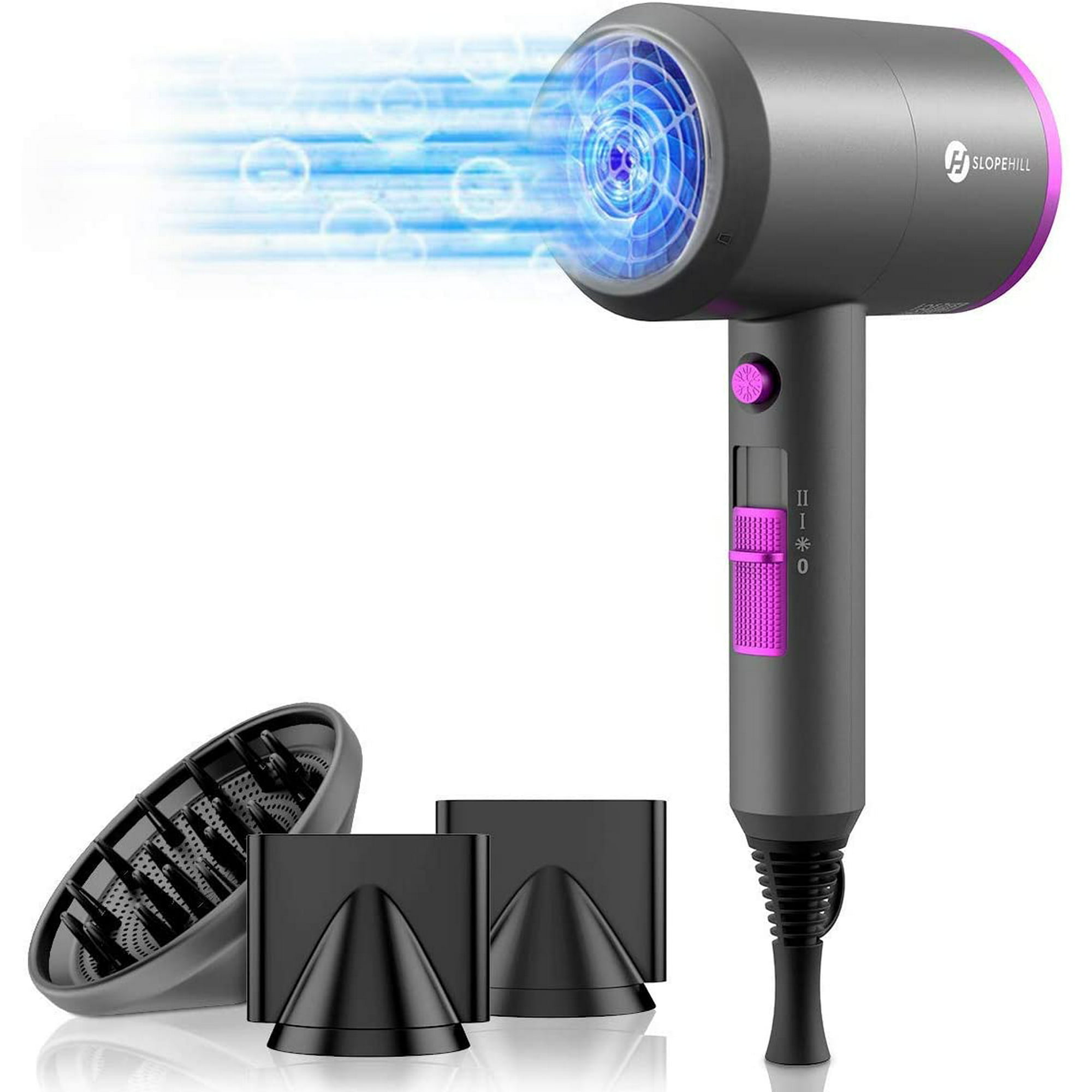 Professional Ionic Salon Hair Dryer, Powerful 1800W Fast Dry Low Noise Blow  Dryer with 2 Concentrator Nozzle 1 Diffuser Attachments for Home Salon  Travel | Walmart Canada