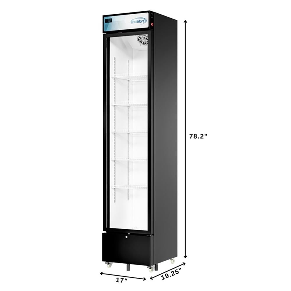 Pemberly Row 17" Slim Commercial Merchandiser Refrigerator 7 cu. ft. in Black
