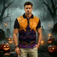 thumbnail image 5 of IAJDKMEK Halloween Men's Polo Short Sleeve Shirt - Breathable Button-Down Knit Shirt, Lightweight Summer Shirt for Party, Daily Summer, Golf Shirt & Costume Events,Yellow 2XL, 5 of 7