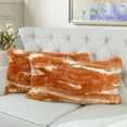 thumbnail image 5 of Home Soft Things Jacquard Faux Fur 2 Piece Throw Pillow Cover Set - Burnt Orange - 14" x 26", 5 of 7
