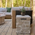 thumbnail image 2 of Real Flame Scottsdale Propane Tank Cover for Outdoor Gas Fire Pits, Storage Hideaway Side Table for 20 Pound Propane Tank, Natural Stacked Stone-like finish in Beige, 2 of 9