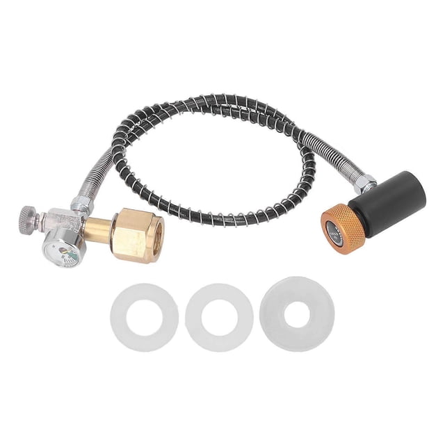 Soda Remote Hose CO2 Tank Cylinder Refilling Adapter with 24 Inches High Pressure Hose for Soda Can Connector CGA320 To TR21 4
