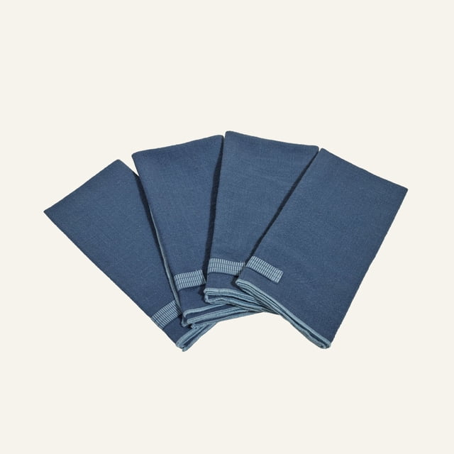 Our Place Loop Napkins Soft table napkins that come with a unique built-in loop ring Blue Salt