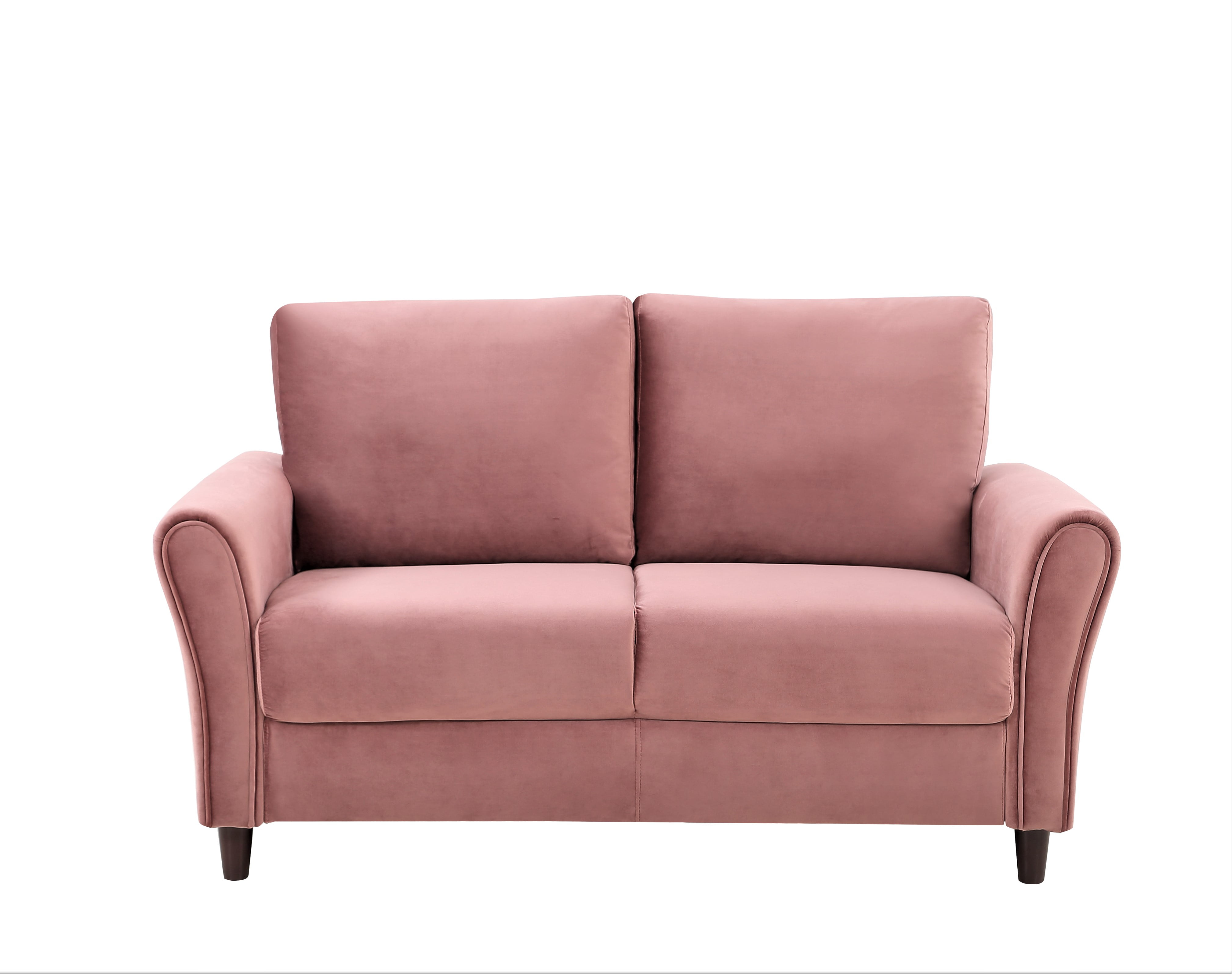 US Pride Furniture Corel 58.27" Flared Arm Rose Velvet Loveseat