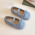thumbnail image 5 of (15Months-7Years) Little Girls Bow Knot Suede Princess Shoes Soft Comfort Non-Slip Sole Fashion Casual Flats for Toddler Kids Blue 22, 5 of 9