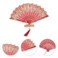 thumbnail image 3 of Unique Bargains Elegant Butterfly With Tassel Folding Fan 1PC Red, 3 of 5