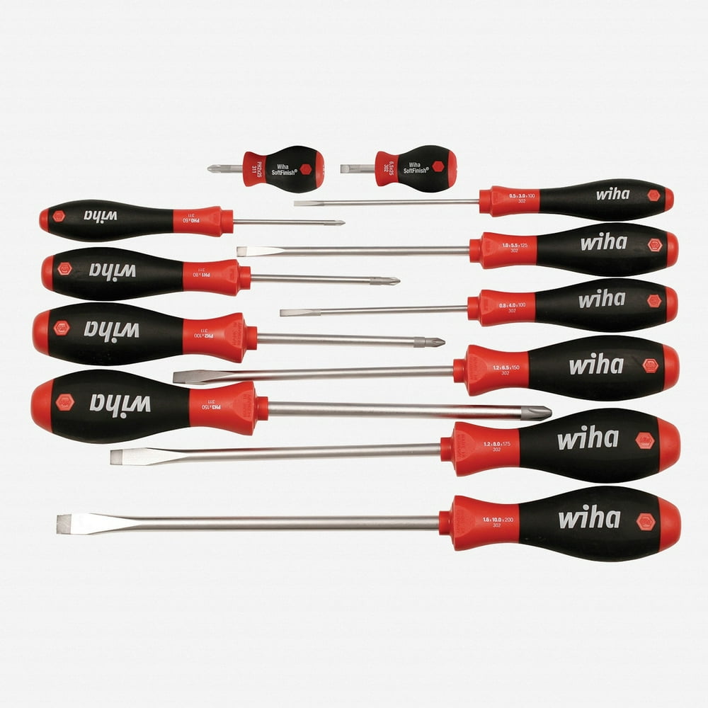 wiha 30297 12piece slotted and phillips screwdriver set with soft