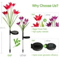 thumbnail image 3 of Homearda Outdoor Solar Lights, 2 Pack Solar Garden Lights with 8 Bigger Lily Flowers, Waterproof 7 Color Changing,Long Working Time-Bigger Solar Panel for Garden,Patio,Yard Decoration(Pink+Purple), 3 of 7
