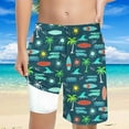 thumbnail image 2 of Gbsyewxs Boys Swimsuit Elastic Waist Printed Swim Shorts Casual Beach Summer Toddler Bathing Suit Dark Green Size 10-12 Years, 2 of 5