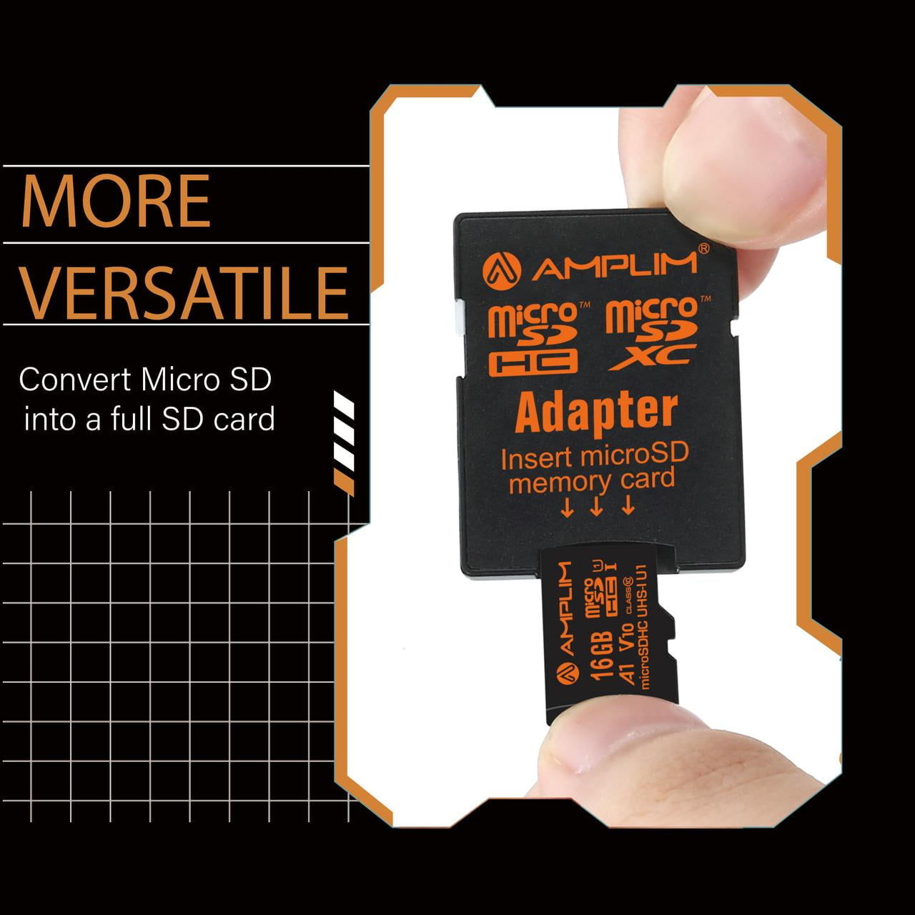 Amplim 16GB Micro SD Card, 8 Pack MicroSD Memory Plus Adapter, MicroSDHC Class 10 UHS-I U1 V10 TF Extreme High Speed Nintendo-Switch, GoPro Hero, Raspberry Pi, Phone Galaxy, Camera Cam, Tablet, PC