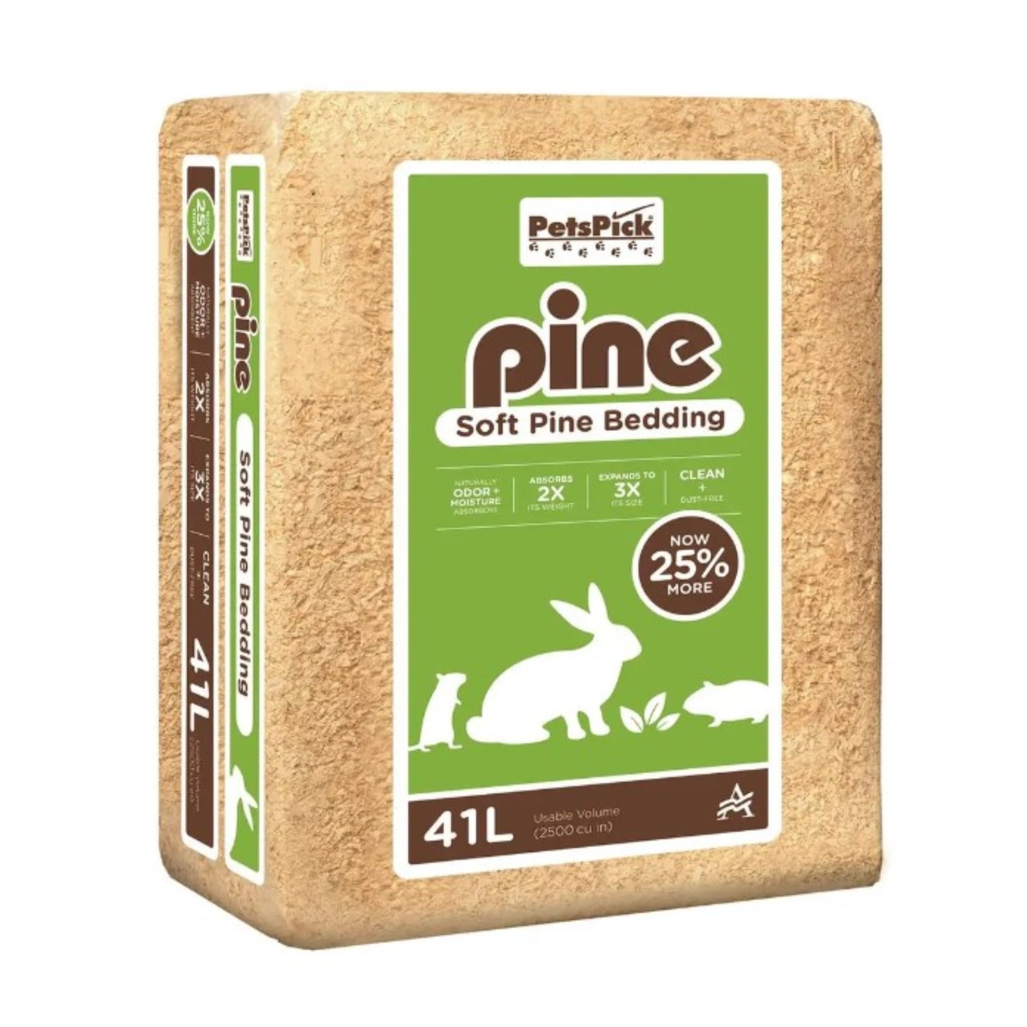 PetsPick Kiln Dried Soft Pine Bedding For Small Pets, 41L