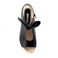 thumbnail image 3 of GOOD CHOICE Womens Black Oversized Bow Accent Ankle Strap Padded Kimora Round Toe Block Heel Buckle Sandals 7, 3 of 3