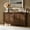 Walnut, variant on French Country Sideboard Buffet Server 4-Door Storage Cabinet with Adjustable Shelves & Wood Legs Walnut