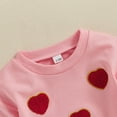 thumbnail image 5 of Tao Tao Baby Boy Girl First Valentine's Day Outfit Long Sleeve Crew Neck Sweatshirt Romper Love Heart Bodysuit Pink 0 Months, 5 of 8