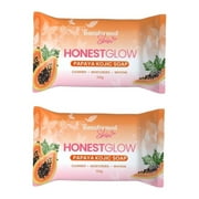2 Bars Transformed Skin HONEST GLOW Papaya Kojic Soap, 100g