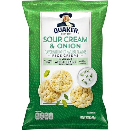 Quaker Rice Crisps Sour Cream & Onion, 3.03 Oz ( Pack of 2 )