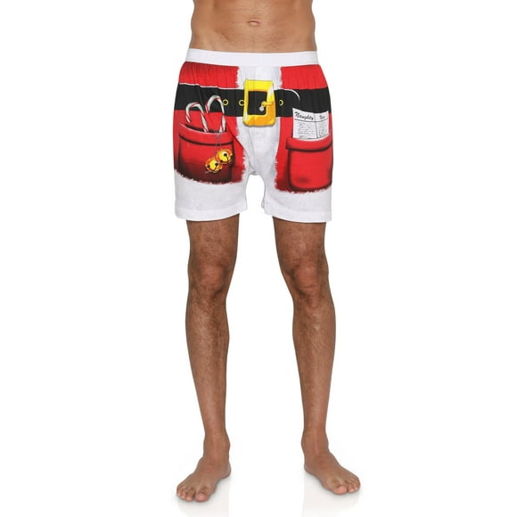 Fun Boxeurs pour Hommes en Coton Imprimé sous-Vêtements de Noël Père Noël